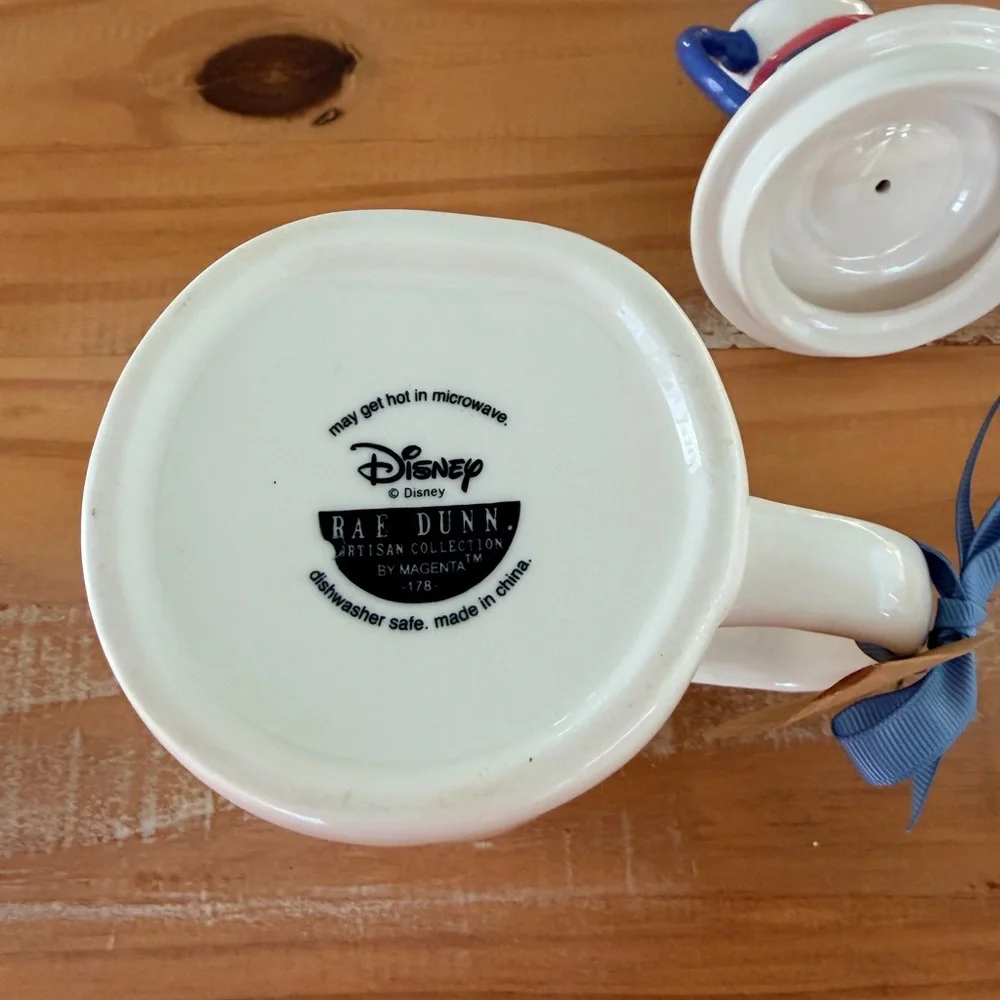 NWT Rae Dunn Disney MAD TEA PARTY Double Sided Alice In Wonderland TOPPER Mug